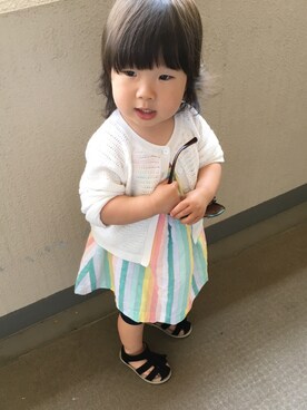 「娘」｜「アイテム（ワンピース/ドレス）」を使った、ma---yuさん（キッズ・80cm）の春コーディネート
