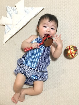 「Handmade（ハンドメイド）のアイテム（雑貨/ホビー）」を使った、@139さん（キッズ・80cm）の秋コーディネート