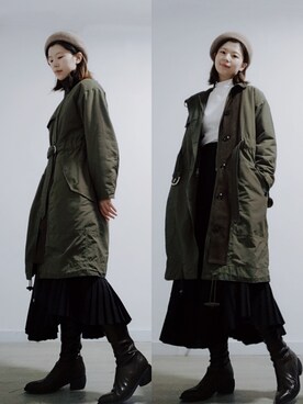 「initial（イニシャル）のアイテム（ジャケット/アウター）」を使った、Akiko.chenさん（レディース・165cm）の冬コーディネート