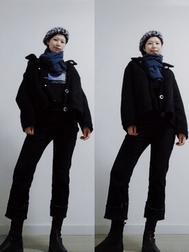 「蓝色系」｜Akiko.chenさん（レディース・165cm）の冬コーディネート