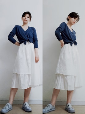 「蓝色系」｜Akiko.chenさん（レディース・165cm）の春コーディネート