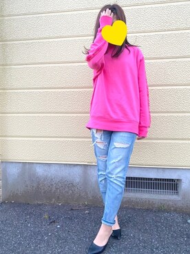 スウェット ピンク系 を使った ショッキングピンク のレディース人気ファッションコーディネート Wear