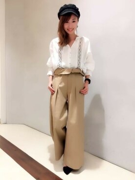 「JEANASIS（ジーナシス）のアイテム（キャスケット）」を使った、JEANASIS浜松メイワン店STAFFさん（レディース・160cm）の秋コーディネート