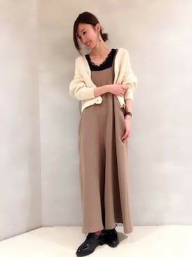 「ジーナシス」｜「アイテム（サロペット/オーバーオール）」を使った、JEANASIS浜松メイワン店STAFFさん（レディース・160cm）の春コーディネート