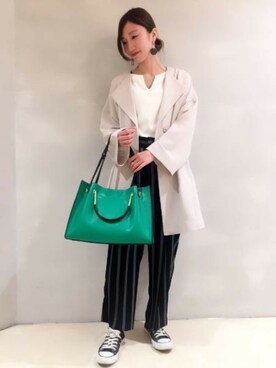 「JEANASIS（ジーナシス）のアイテム（ノーカラージャケット）」を使った、JEANASIS浜松メイワン店STAFFさん（レディース・160cm）の春コーディネート