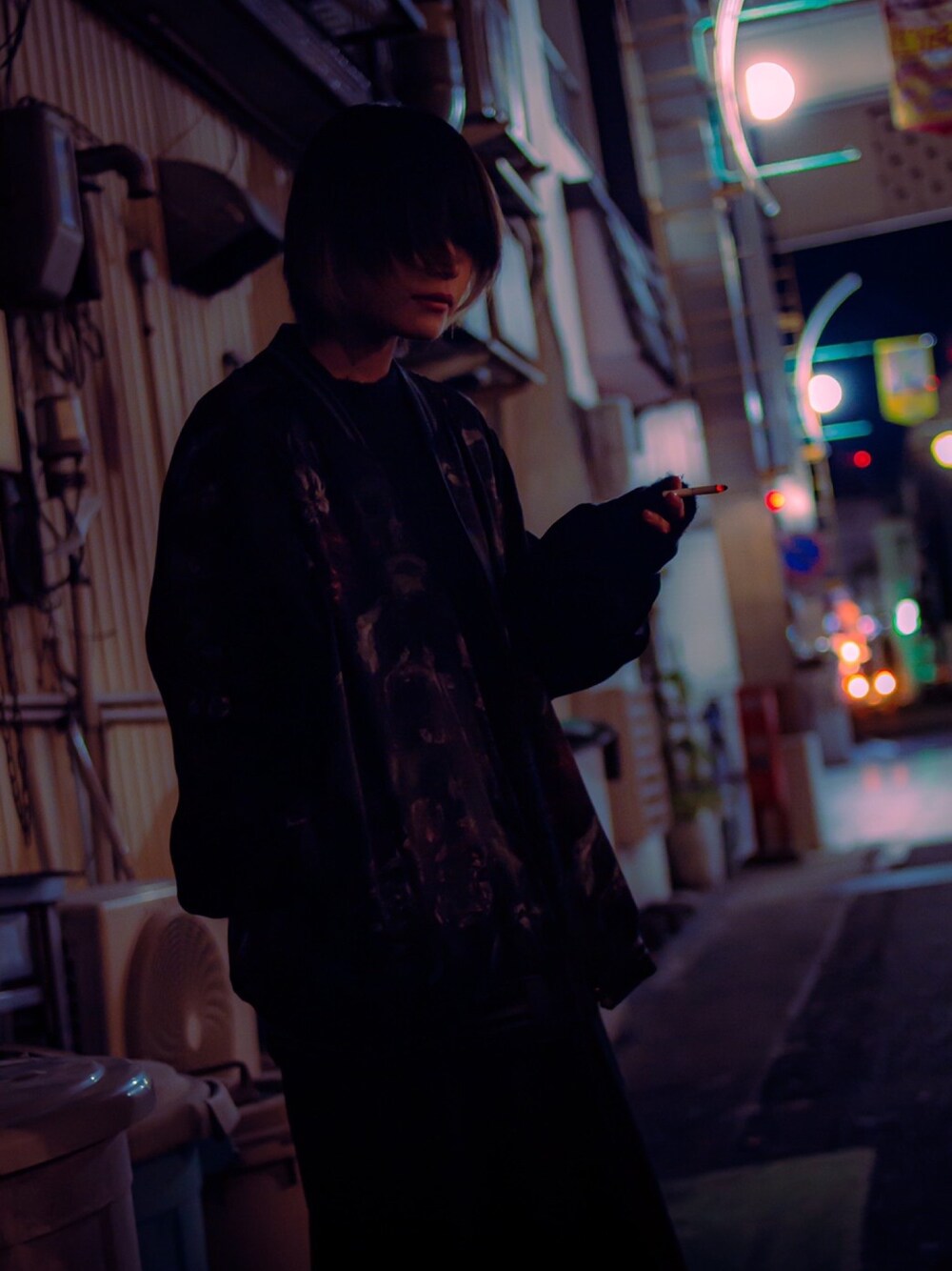 「LAD MUSICIAN、yohjiyamamoto」｜「LAD MUSICIANのアイテム（スカジャン、ブラック系）」を使った、アタオカ。さん（レディース・152cm）の冬コーディネートの1枚目の写真