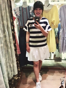 「Jingmei Storeのアイテム（ワンピース、その他）」を使った、Kaitlyn Liuさん（レディース・163cm）の春コーディネート