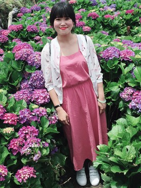 「UNKNOWN.（アンノウン）のアイテム（バッグ）」を使った、Kaitlyn Liuさん（レディース・163cm）の夏コーディネート