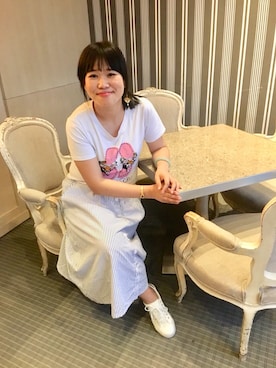 「UNKNOWN.（アンノウン）のアイテム（シューズ）」を使った、Kaitlyn Liuさん（レディース・163cm）の夏コーディネート