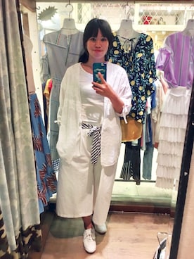 「UNKNOWN.（アンノウン）のアイテム（シューズ）」を使った、Kaitlyn Liuさん（レディース・163cm）の夏コーディネート