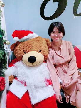 「NET（ネット）のアイテム（シャツワンピース）」を使った、Kaitlyn Liuさん（レディース・163cm）の冬コーディネート