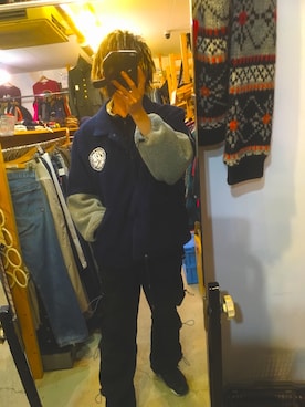 「GALFY（ガルフィー）のアイテム（ジャケット/アウター）」を使った、チリ毛さん（メンズ・170cm）の冬コーディネート