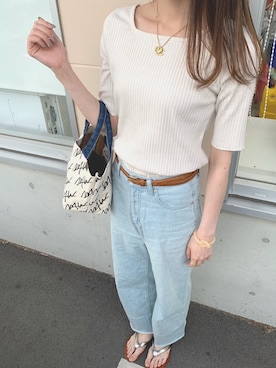 「CONVERSE TOKYO（コンバーストウキョウ）のアイテム（パンツ）」を使った、ももさん（レディース・163cm）の夏コーディネート