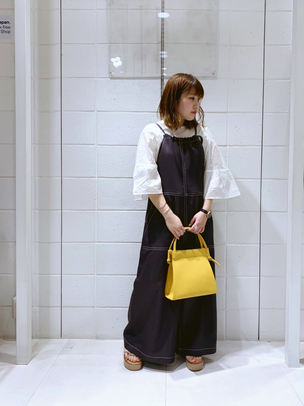 「KBFの【TGC着用アイテム】プラットフォームストラップサンダル（サンダル、ベージュ系）」を使った、ito___chan 🐰さん（レディース・152cm）の春コーディネートの1枚目の写真