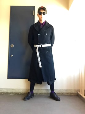 「M.Y.O.B（エム.ワイ.オー.ビー）のアイテム（帽子）」を使った、きゅうぃんさん（メンズ・178cm）の冬コーディネート