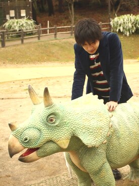 「アイテム（ラッピングキット、グリーン系）」を使った、Kou Tomitaさん（メンズ・167cm）の春コーディネート