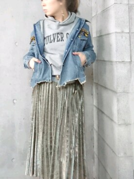 「Editt by YECCA VECCA（エディットバイイェッカヴェッカ）のアイテム（ブルゾン）」を使った、umさん（レディース・158cm）の冬コーディネート