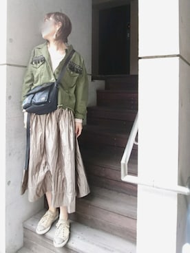 「Editt by YECCA VECCA（エディットバイイェッカヴェッカ）のアイテム（その他アウター）」を使った、umさん（レディース・158cm）の秋コーディネート