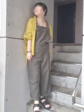 「YECCA VECCA（イェッカヴェッカ）のアイテム（サロペット/オーバーオール）」を使った、umさん（レディース・158cm）の夏コーディネート