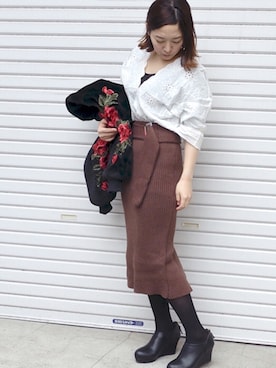 harunaさん（レディース・156cm）の冬コーディネート