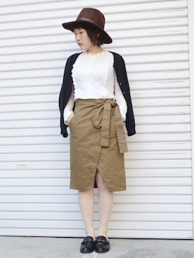 「ＡＮＤＪ（アンドジェイ）のアイテム」を使った、harunaさん（レディース・156cm）の春コーディネート