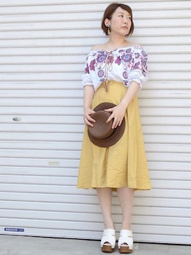 「ＡＮＤＪ（アンドジェイ）のアイテム」を使った、harunaさん（レディース・156cm）の夏コーディネート