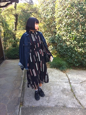 「archives（アルシーヴ）のアイテム（ワンピース/ドレス）」を使った、こじまさん（レディース・155cm・10代）の春コーディネート