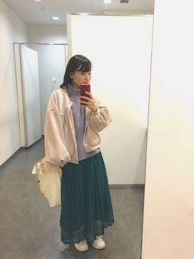 「アイテム（ブルゾン）」を使った、こじまさん（レディース・155cm・10代）の冬コーディネート
