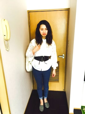 「SEVENDAYS=SUNDAY（セブンデイズサンデイ）のアイテム（バレエシューズ）」を使った、Chinatsu Nagaraさん（レディース・161cm）の春コーディネート