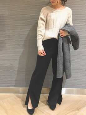 「大人シンプル」｜「アイテム（ノーカラージャケット）」を使った、koz▲さん（レディース・160cm）の秋コーディネート