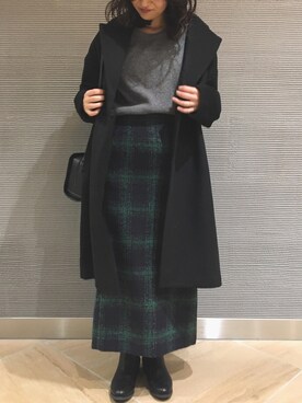 「ワッフルニット」｜「アイテム（ジャケット/アウター）」を使った、koz▲さん（レディース・160cm）の秋コーディネート