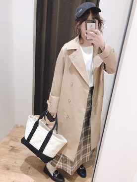 「niko and...（ニコアンド）のアイテム（トレンチコート）」を使った、koz▲さん（レディース・160cm）の春コーディネート