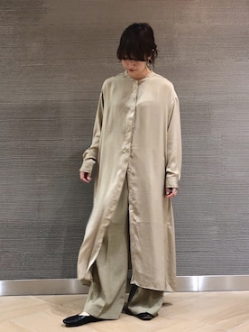 「ピスタチオ」｜「アイテム（シャツワンピース）」を使った、koz▲さん（レディース・160cm）の春コーディネート