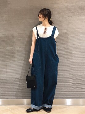 「ラフスタイル」｜「アイテム（オールインワン・サロペット）」を使った、koz▲さん（レディース・160cm）の夏コーディネート