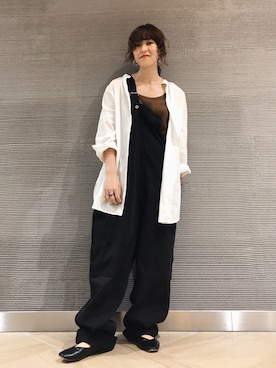 「アシメ」｜「アイテム（サロペット/オーバーオール）」を使った、koz▲さん（レディース・160cm）の夏コーディネート