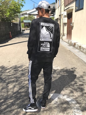 「northface」｜「アイテム（スウェット）」を使った、kota☆さん（メンズ・173cm）の春コーディネート
