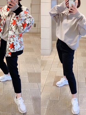 「NO ID.（ノーアイディ）のアイテム（ブルゾン）」を使った、はくさん（レディース・159cm）の春コーディネート