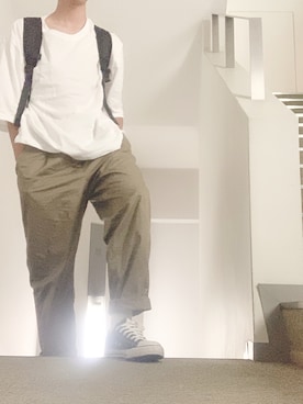 「BEN DAVIS（ベンデイビス）のアイテム（バックパック/リュック）」を使った、カオナシさん（メンズ・175cm）の春コーディネート
