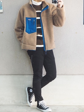 「レトロX」｜「アイテム（ダウンジャケット/コート）」を使った、RYOniiさん（メンズ・181cm）の冬コーディネート