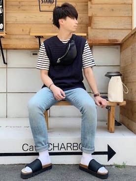 「501(R) Skinny（ゴーマルイチスキニー）の501(R) Skinny スキニージーンズ ミディアムインディゴブルー HILLMAN/14.75oz（デニムパンツ）」を使った、RYOniiさん（メンズ・181cm）の春コーディネート