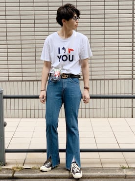 「MR.GENTLEMAN（ミスタージェントルマン）のアイテム（バッグ）」を使った、RYOniiさん（メンズ・180cm）の夏コーディネート