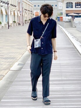 「MR.GENTLEMAN（ミスタージェントルマン）のアイテム（バッグ）」を使った、RYOniiさん（メンズ・180cm）の夏コーディネート