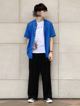 「MR.GENTLEMAN（ミスタージェントルマン）のアイテム（バッグ）」を使った、RYOniiさん（メンズ・180cm）の夏コーディネート
