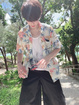「MR.GENTLEMAN（ミスタージェントルマン）のアイテム（バッグ）」を使った、RYOniiさん（メンズ・180cm）の夏コーディネート