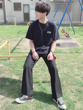 「ANDERSSON BELL（アンダースンベル）のアイテム（トップス）」を使った、RYOniiさん（メンズ・180cm）の秋コーディネート