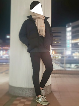 「STUDIOUS（ステュディオス）のアイテム（ダウンジャケット/コート）」を使った、むかいさんさん（メンズ・175cm）の冬コーディネート