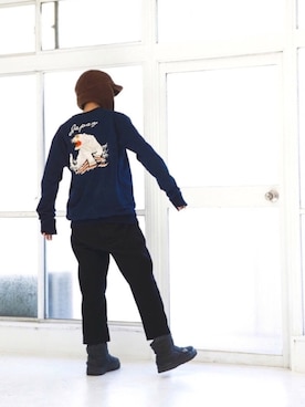 「Scye（サイ）のアイテム（パンツ）」を使った、真名子さん（レディース・172cm）の冬コーディネート
