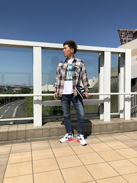 「Luv maison（ラブメゾン）のハイパーストレッチタイトスキニーデニム（デニムパンツ）」を使った、yoshiki1991さん（メンズ・170cm）の夏コーディネート