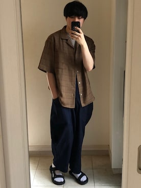「niko and...（ニコアンド）のアイテム（オールインワン・サロペット）」を使った、しゅーーん。。。さん（メンズ・174cm）の夏コーディネート
