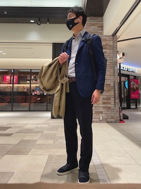 「UNIVERSAL LANGUAGE（ユニバーサルランゲージ）のアイテム（ジャケット/アウター）」を使った、aiairiorioさん（メンズ・175cm）の冬コーディネート